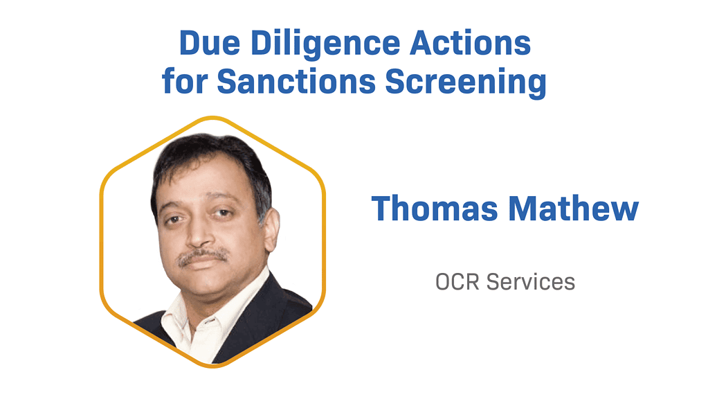 Due Diligence Actions For Sanctions Screening